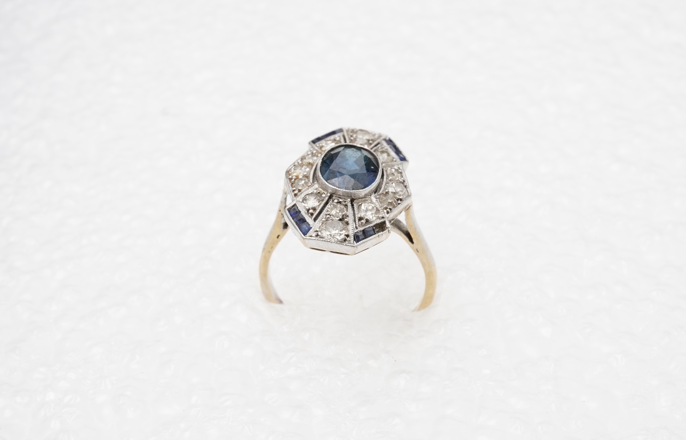 A sapphire and diamond ring